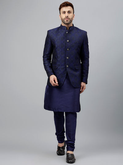 Hangup Men's Ethnic Kurta Pyjama and Blazer Set