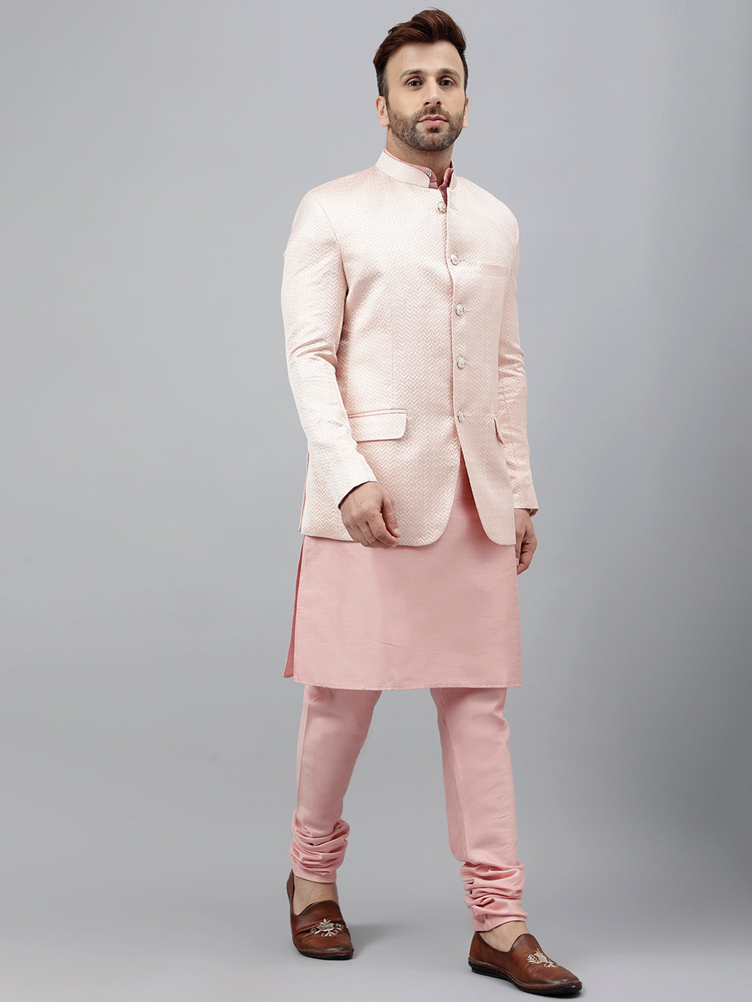 Hangup Men's Ethnic Kurta Pyjama and Blazer Set