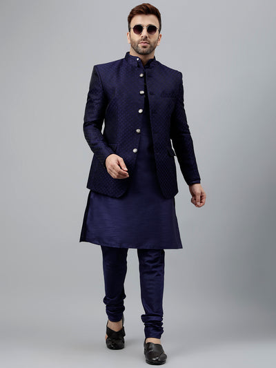 Hangup Men's Ethnic Kurta Pyjama and Blazer Set