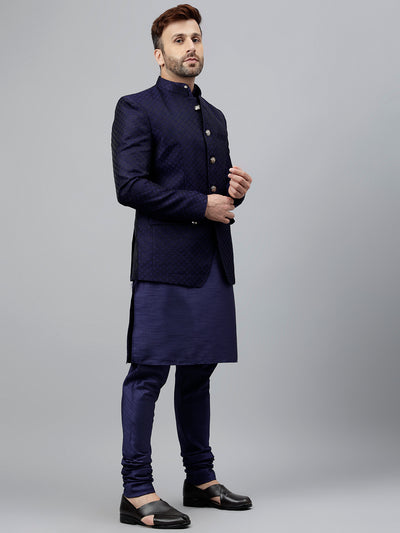 Hangup Men's Ethnic Kurta Pyjama and Blazer Set