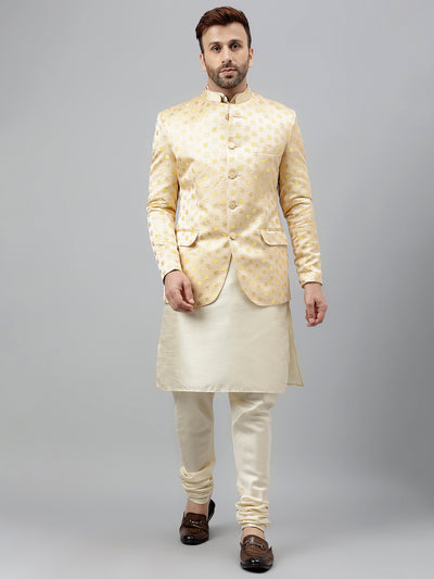 Hangup Men's Ethnic Kurta Pyjama and Blazer Set