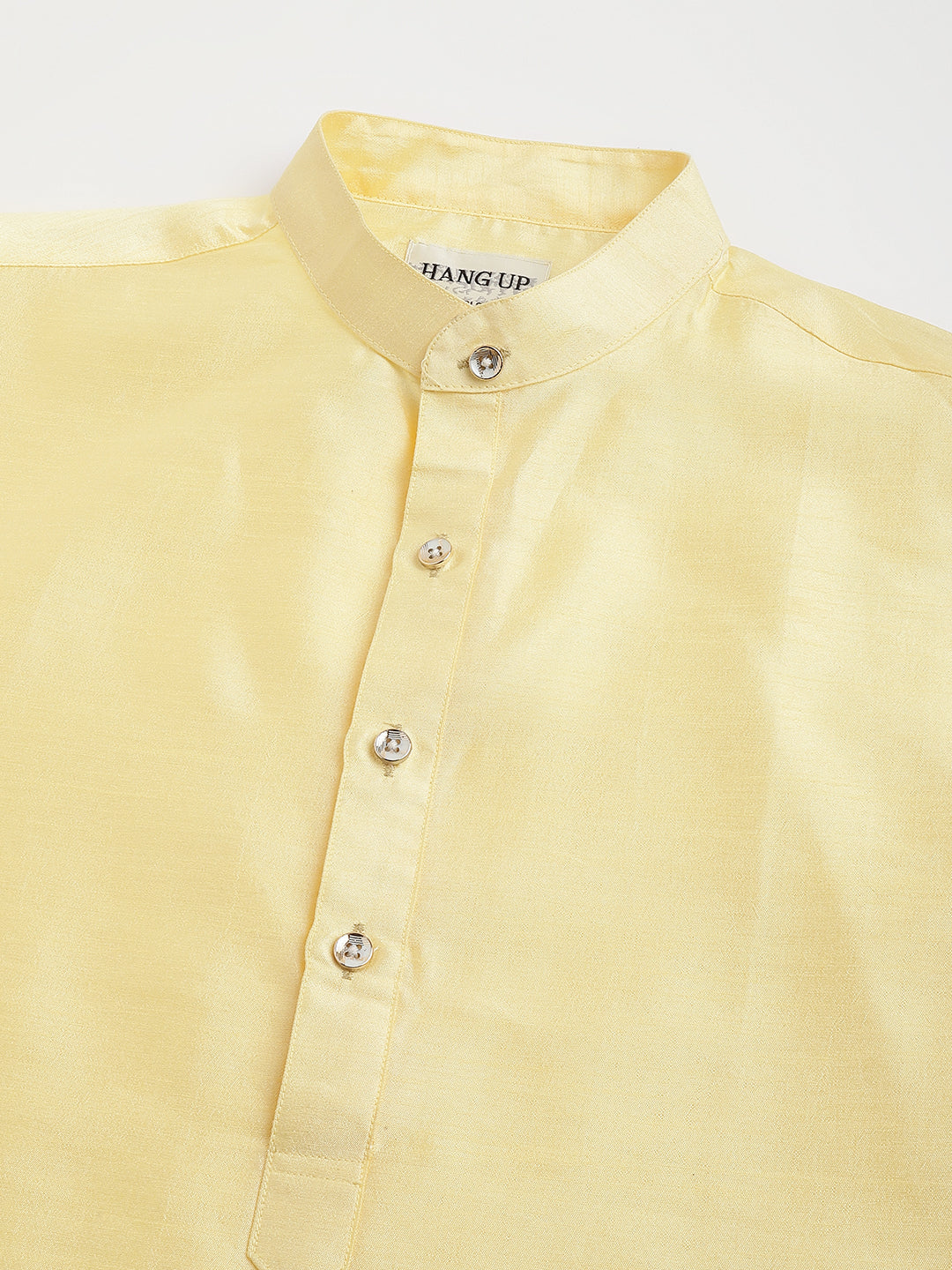 Hangup Men's Partywear Lemon KurtaSet