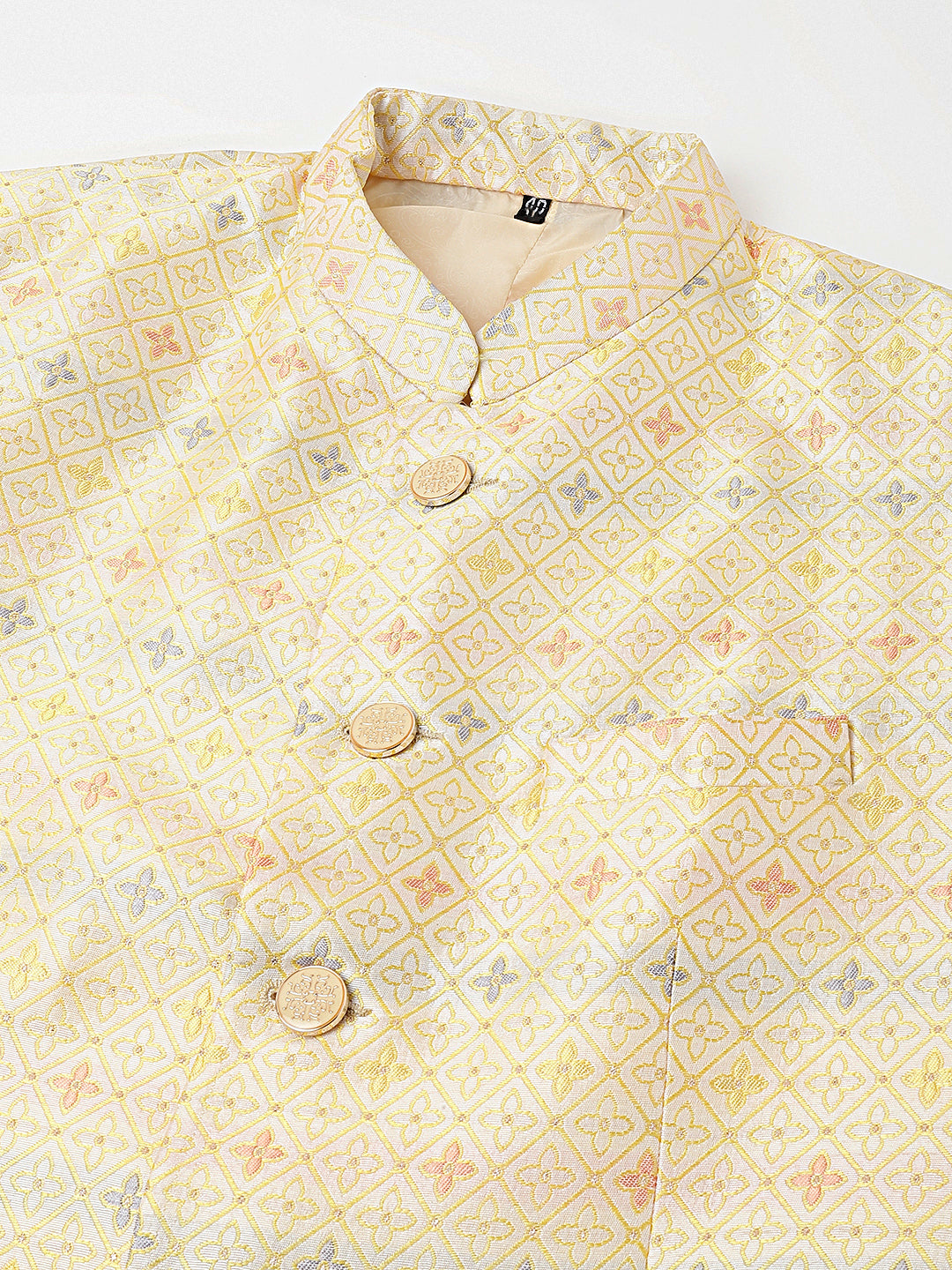 Hangup Men's Partywear Lemon KurtaSet