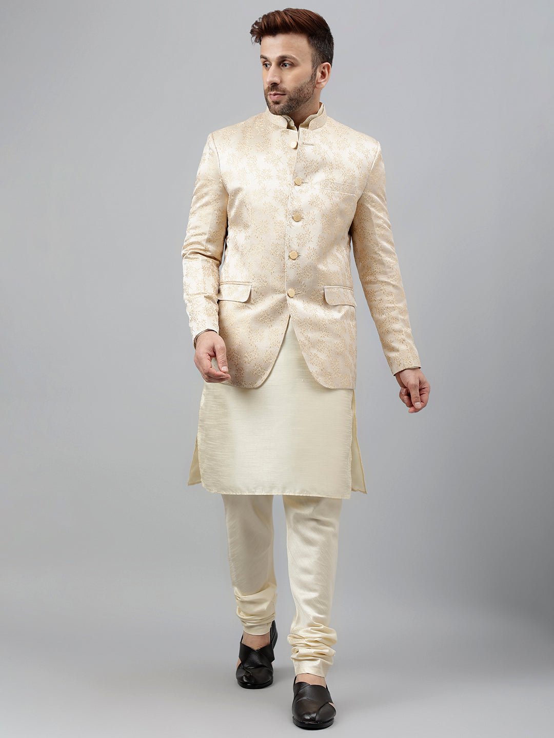 Hangup Men's Ethnic Kurta Pyjama and Blazer Set