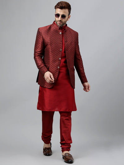 Hangup Men's Ethnic Kurta Pyjama and Blazer Set