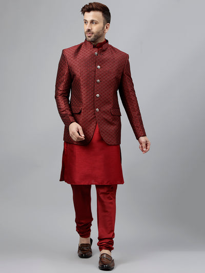 Hangup Men's Ethnic Kurta Pyjama and Blazer Set