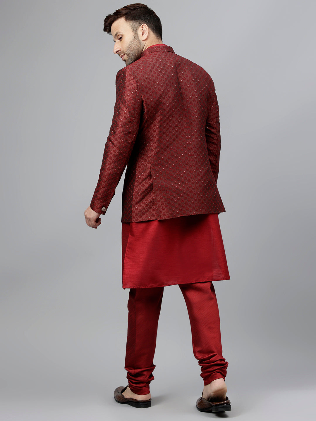 Hangup Men's Ethnic Kurta Pyjama and Blazer Set