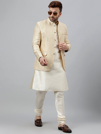 Hangup Men's Ethnic Kurta Pyjama and Blazer Set