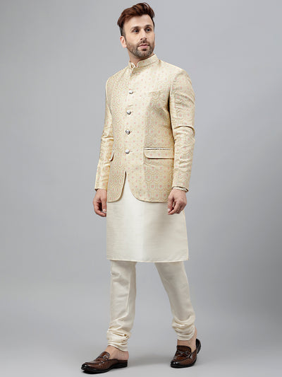 Hangup Men's Ethnic Kurta Pyjama and Blazer Set