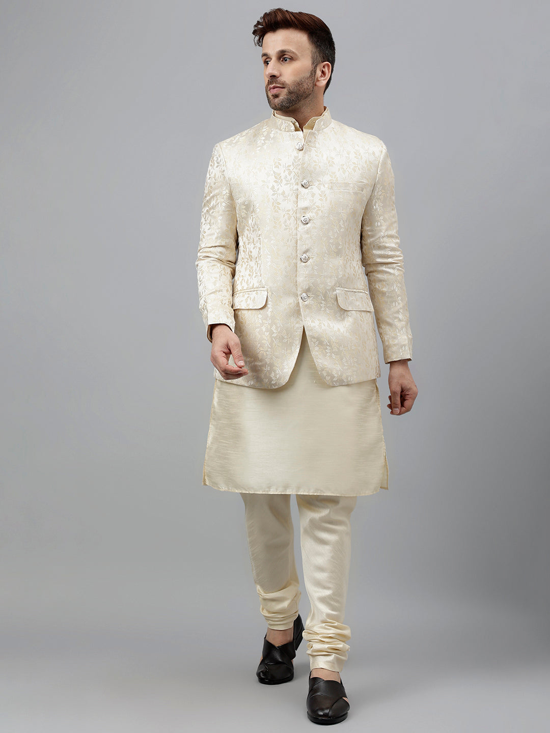 Hangup Men's Ethnic Kurta Pyjama and Blazer Set