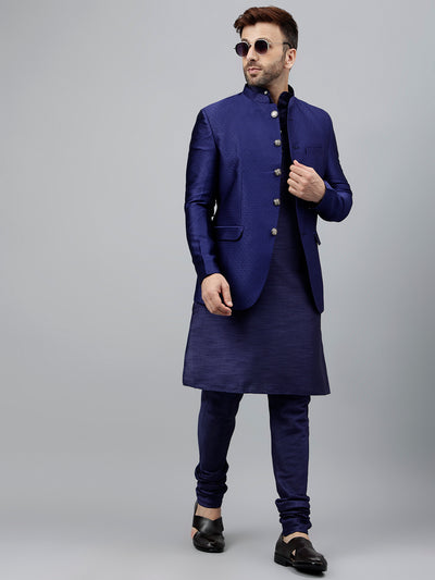 Hangup Men's Ethnic Kurta Pyjama and Blazer Set