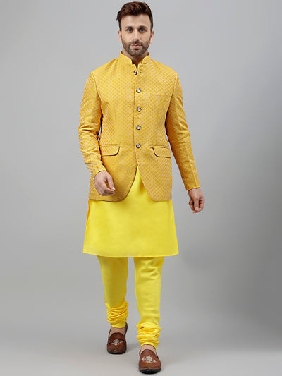 Hangup Men's Ethnic Kurta Pyjama and Blazer Set