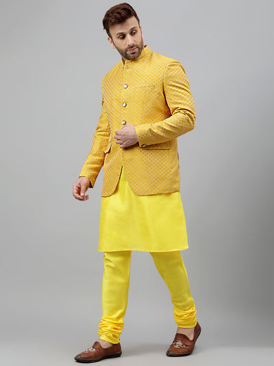 Hangup Men's Ethnic Kurta Pyjama and Blazer Set