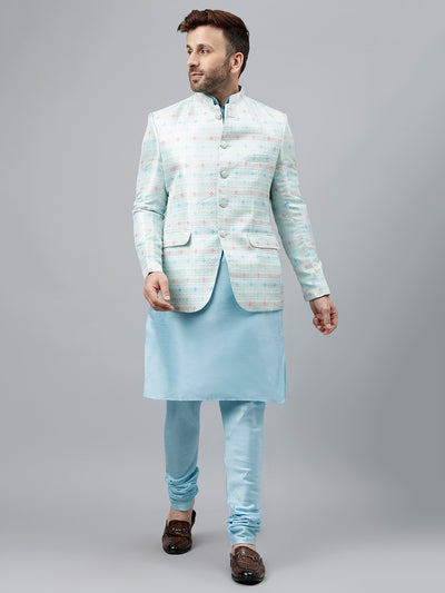 Hangup Men's Ethnic Kurta Pyjama and Blazer Set