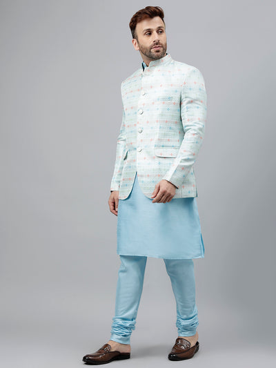 Hangup Men's Ethnic Kurta Pyjama and Blazer Set