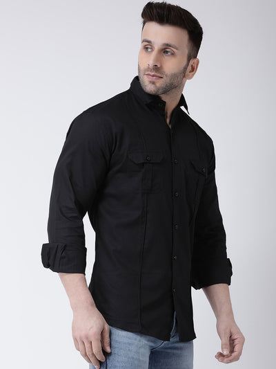 Hangup Men's Casual Solid Shirt