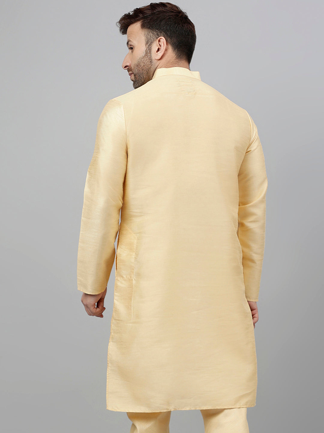 Hangup Men's Ethnic Solid Fawn Kurta