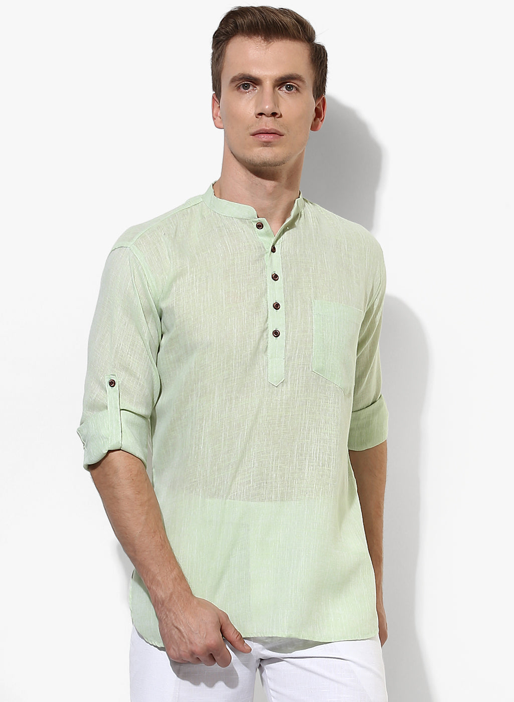 Hangup Men's Casual Solid Kurta