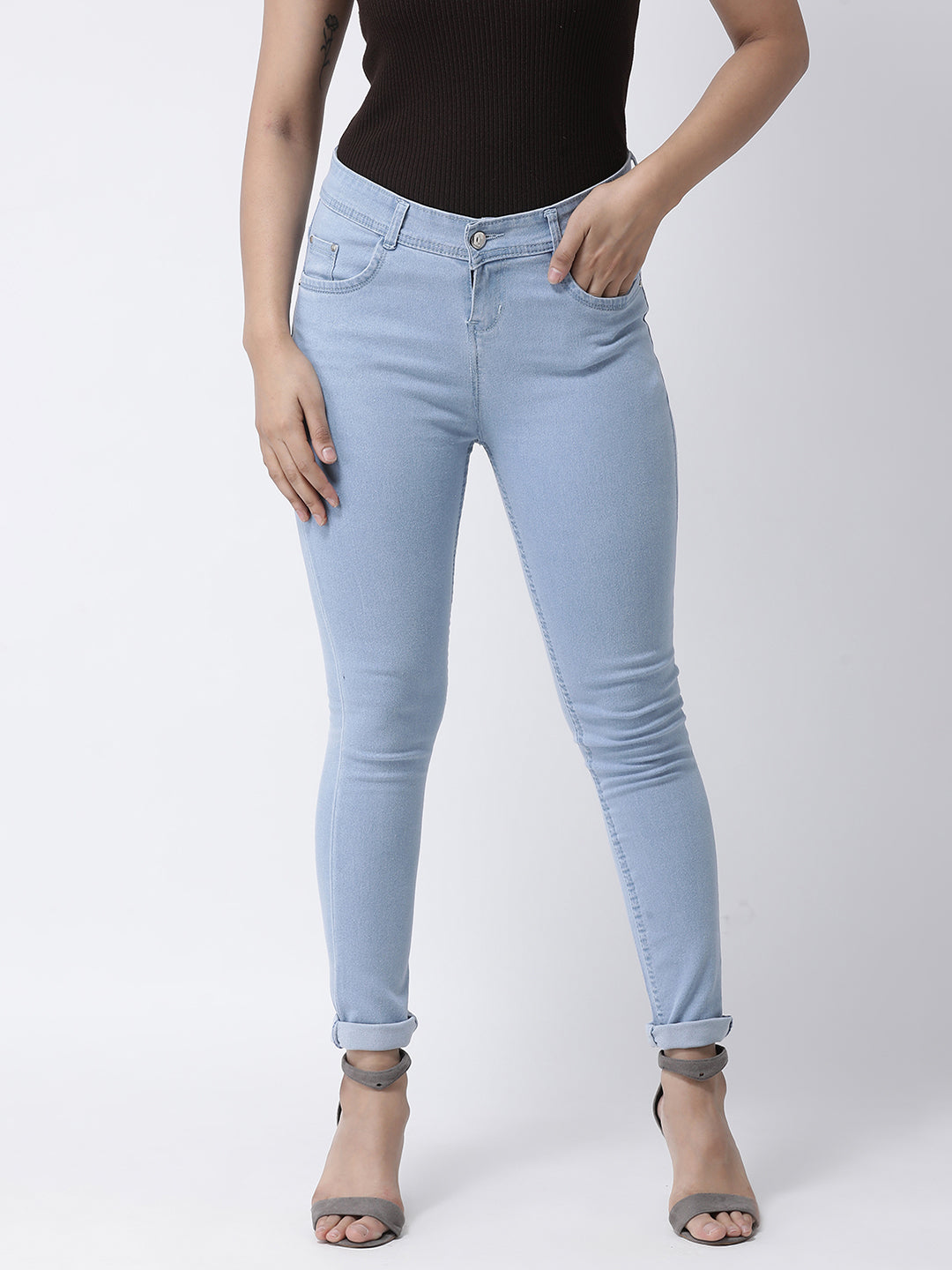 Hangup Women Solid Denim Casual Women Jeans