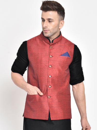 Hangup Men's Partywear Ethnic Nehru Jacket