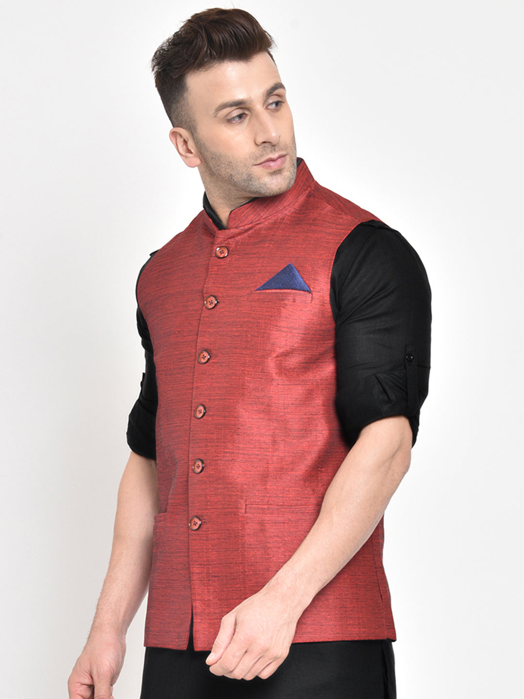 Hangup Men's Partywear Ethnic Nehru Jacket