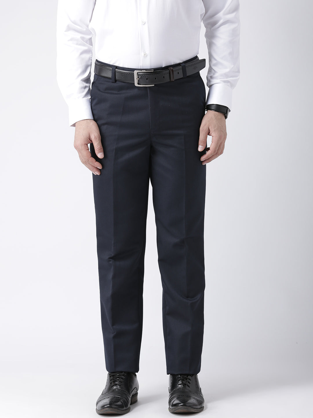 Hangup Men Formal Solid Trousers