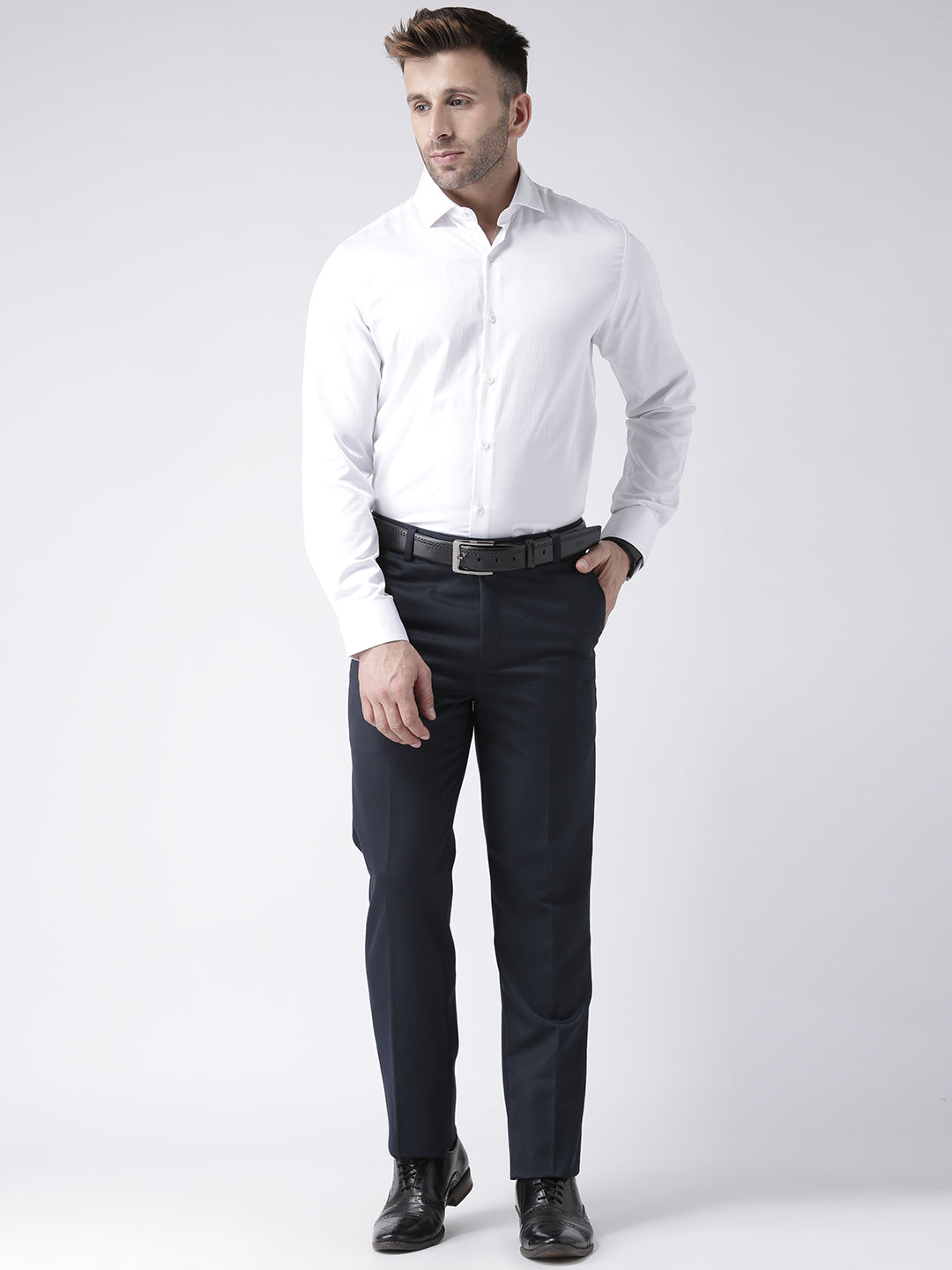 Hangup Men Formal Solid Trousers