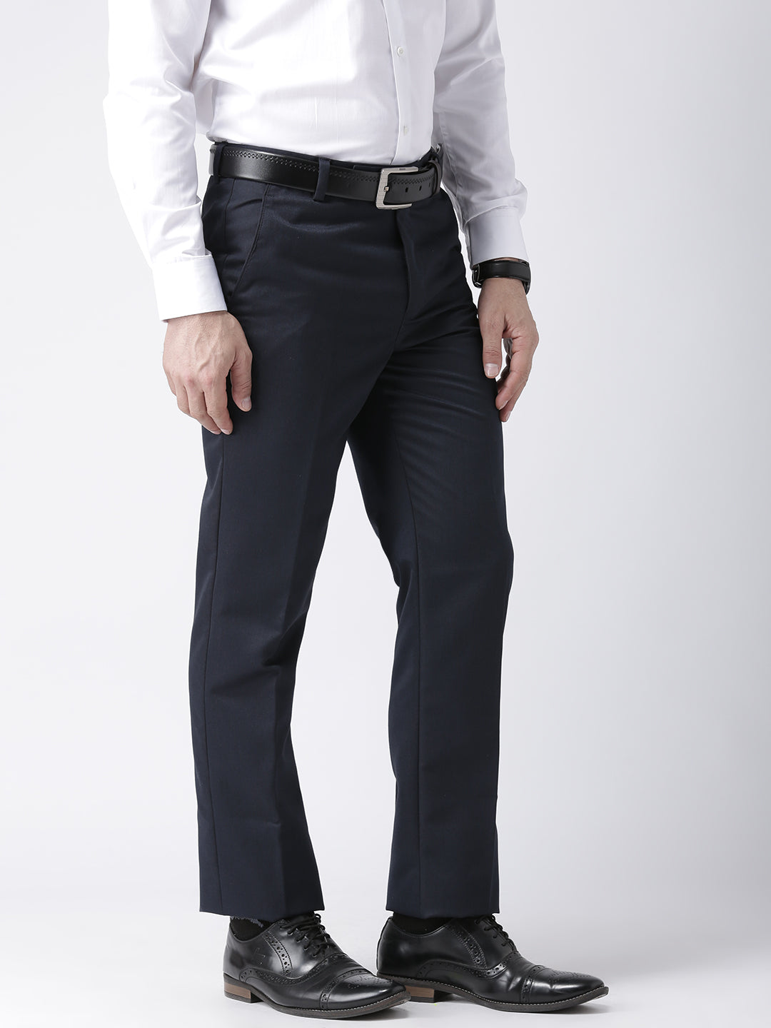 Hangup Men Formal Solid Trousers